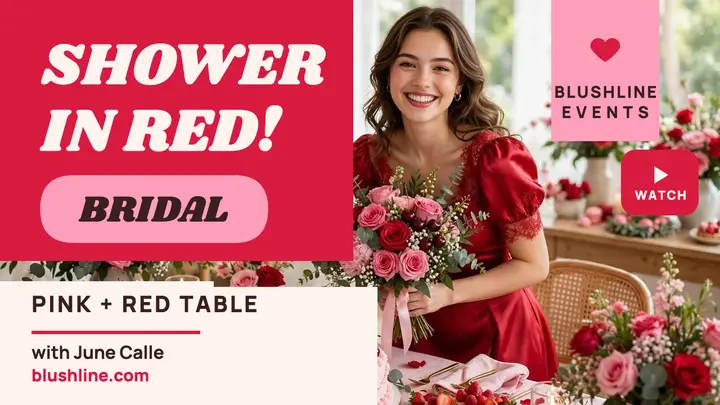 Blushline bridal shower in red thumbnail template