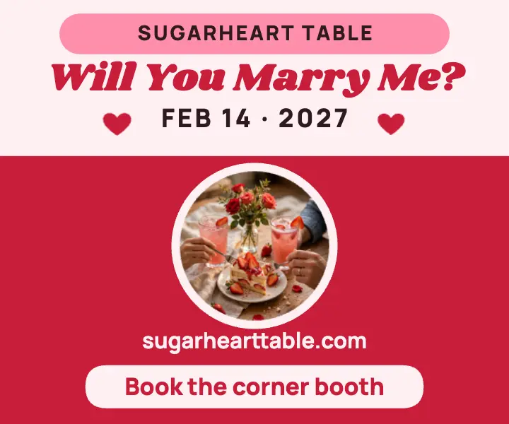 Sugarheart proposal dinner ad template