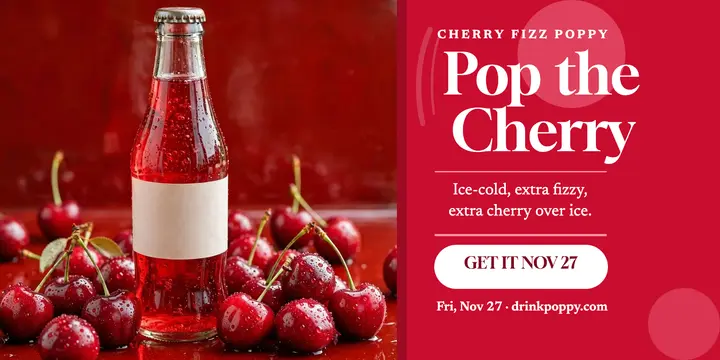 Cherry Fizz Poppy soda drop post template