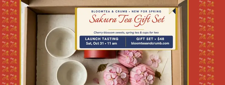 Bloomtea and Crumb sakura set launch cover template