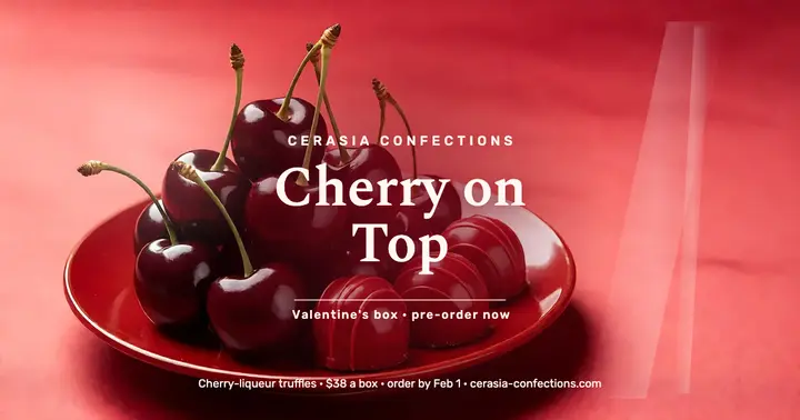 Cherry truffle box Valentine's pre-order post template