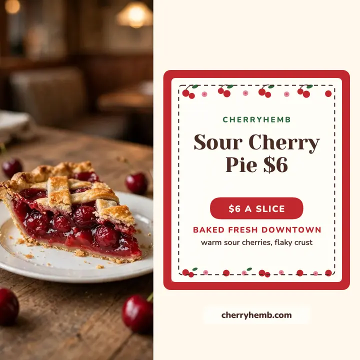 Cherryhemb sour cherry pie oilcloth post template