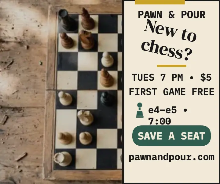 Pawn and Pour beginner night ad template