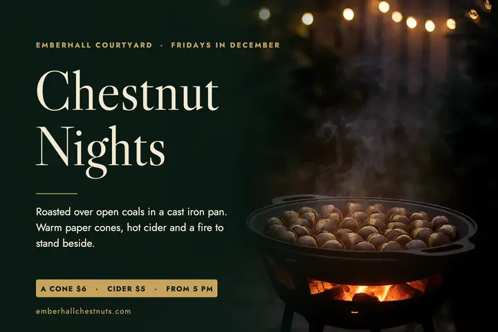 Emberhall chestnut nights postcard template