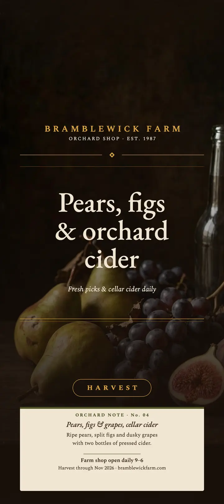 Bramblewick Farm harvest rack card template
