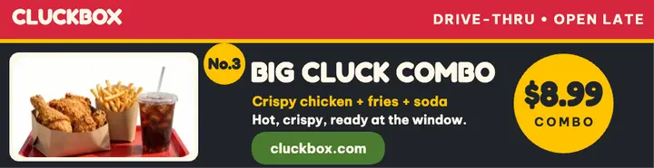 Cluckbox Big Cluck Combo billboard template