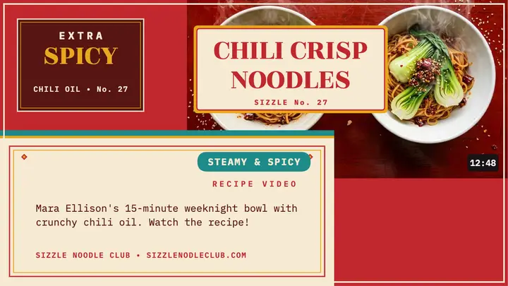 Chili crisp noodle matchbox thumbnail template