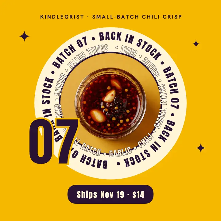 Kindlegrist chili crisp restock post template