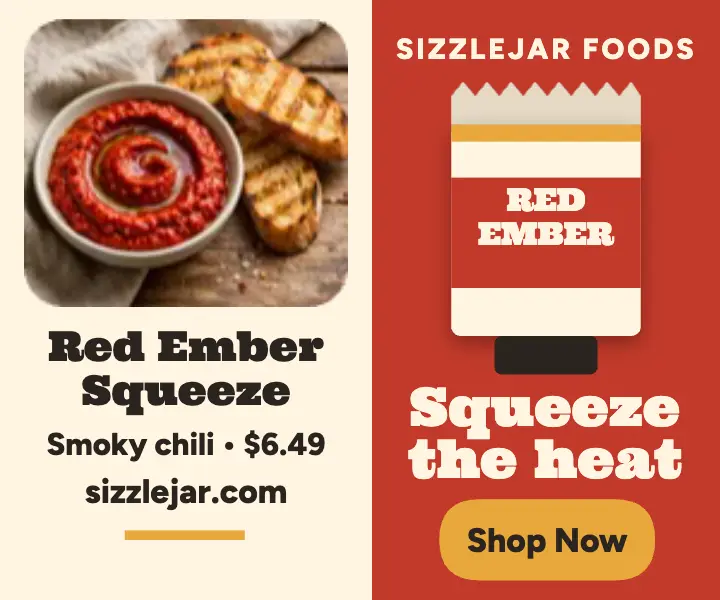 Red Ember chili squeeze tube ad template