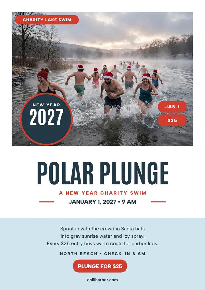 Chillharbor New Year plunge flyer template