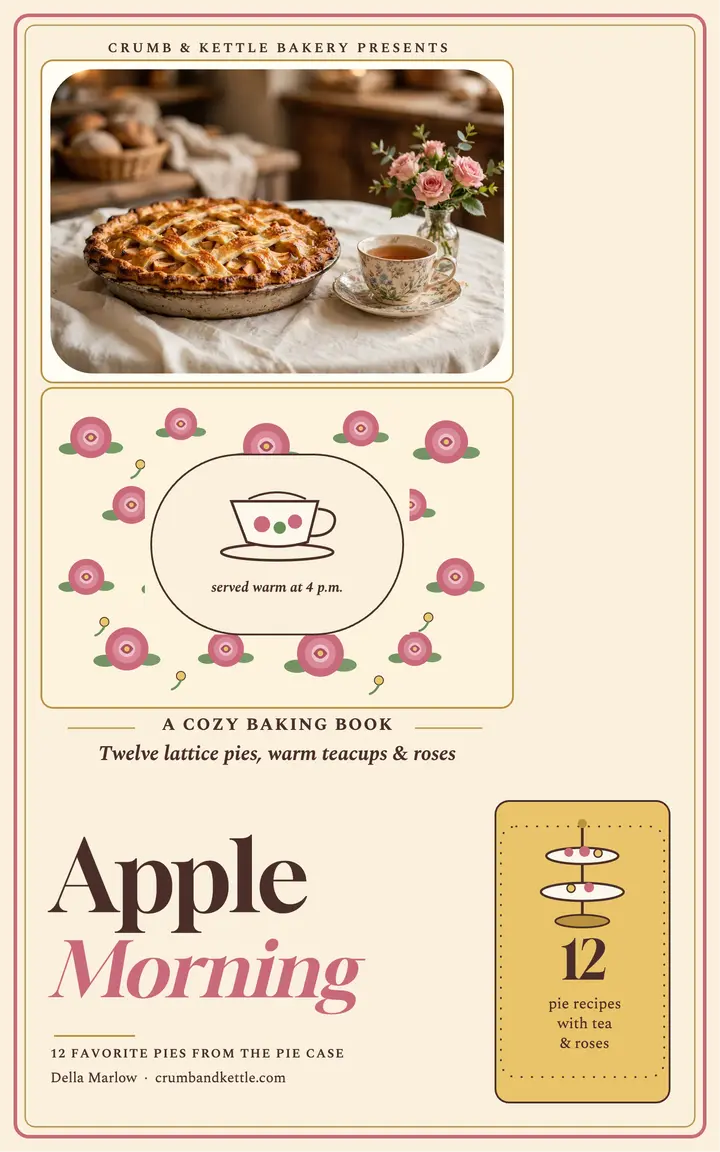 Apple Morning pie cookbook cover template