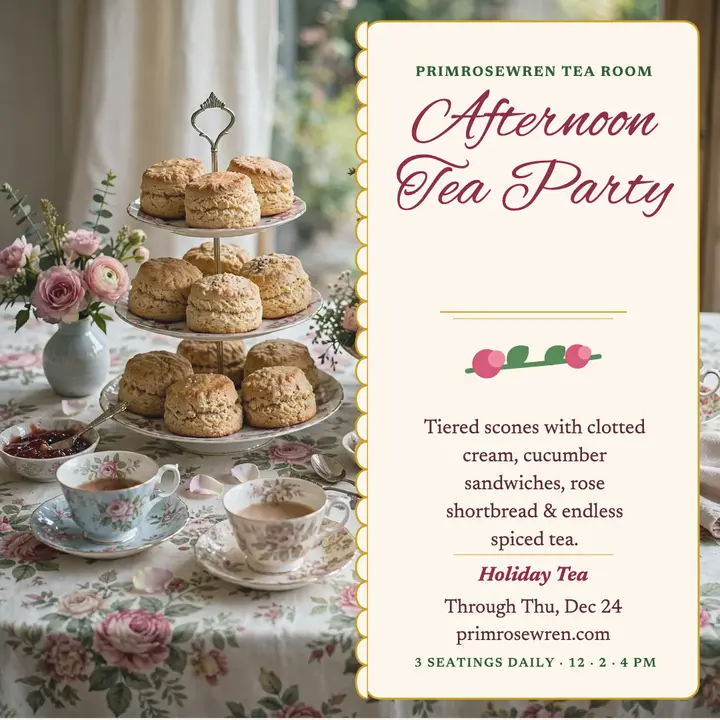 Primrosewren chintz tea party post template