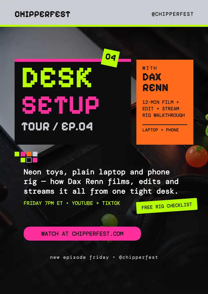 Chipperfest desk setup tour flyer template