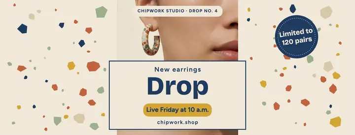 Chipwork Studio terrazzo earrings drop cover template