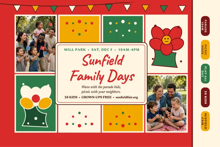 Sunfield Family Days chita postcard template
