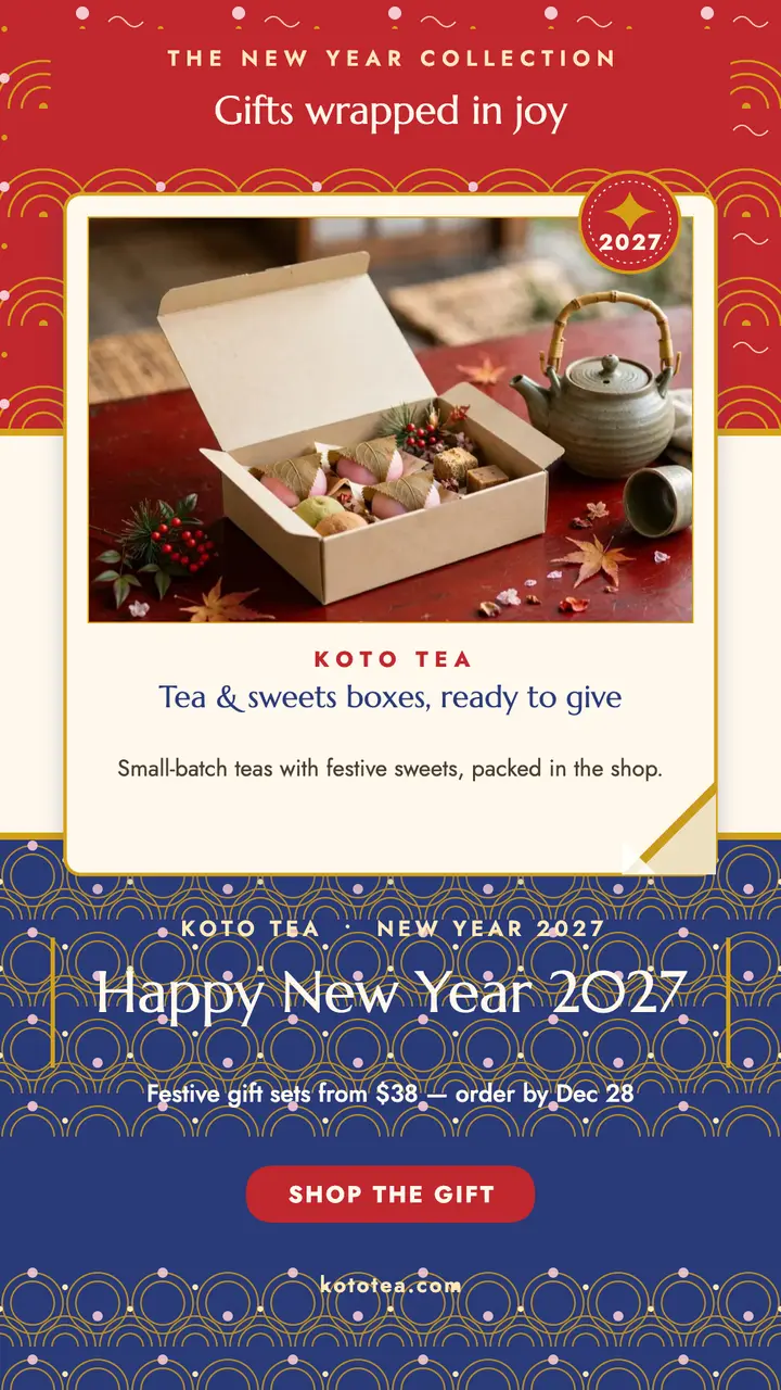 Koto Tea New Year gift story: new year tea gift story template
