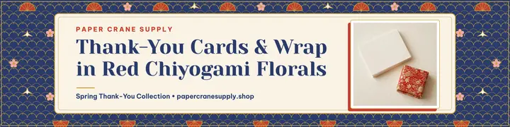 Paper Crane thank-you cards banner template