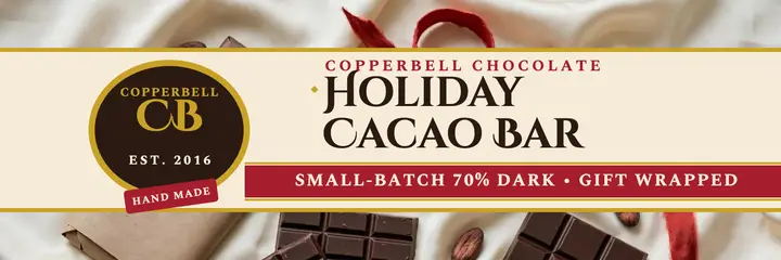 Copperbell holiday cacao bar header template