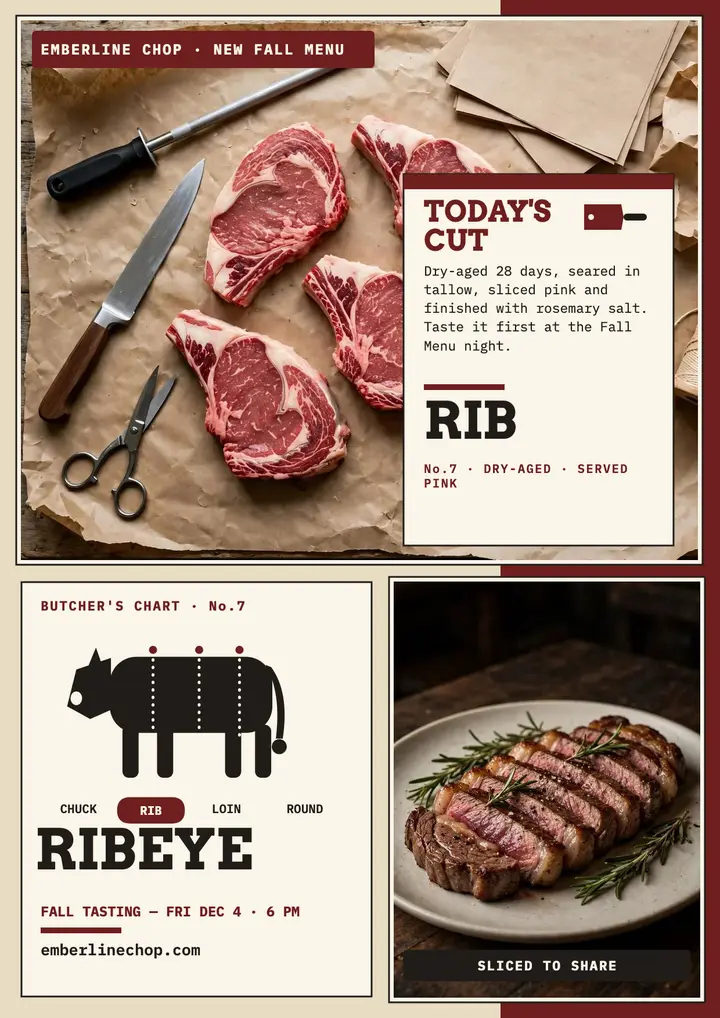 Emberline Chop new menu flyer template