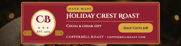 Copperbell Christmas coffee crest billboard template