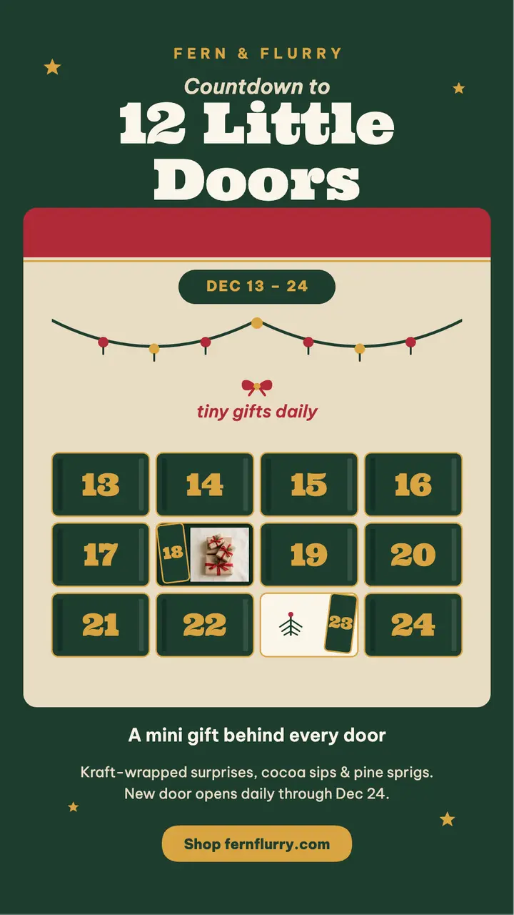 Fern and Flurry Christmas door countdown: christmas countdown story template