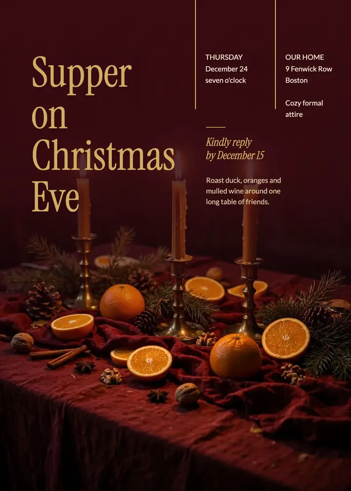 Christmas Eve supper invitation template