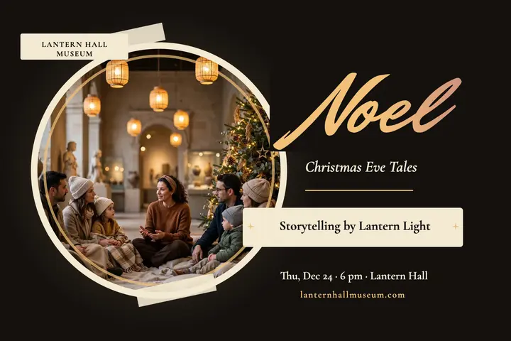 Lantern Hall Christmas Eve storytelling postcard template