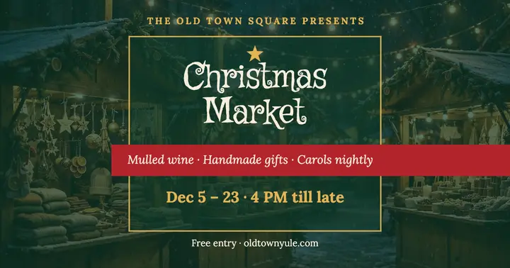 Christmas market night post template