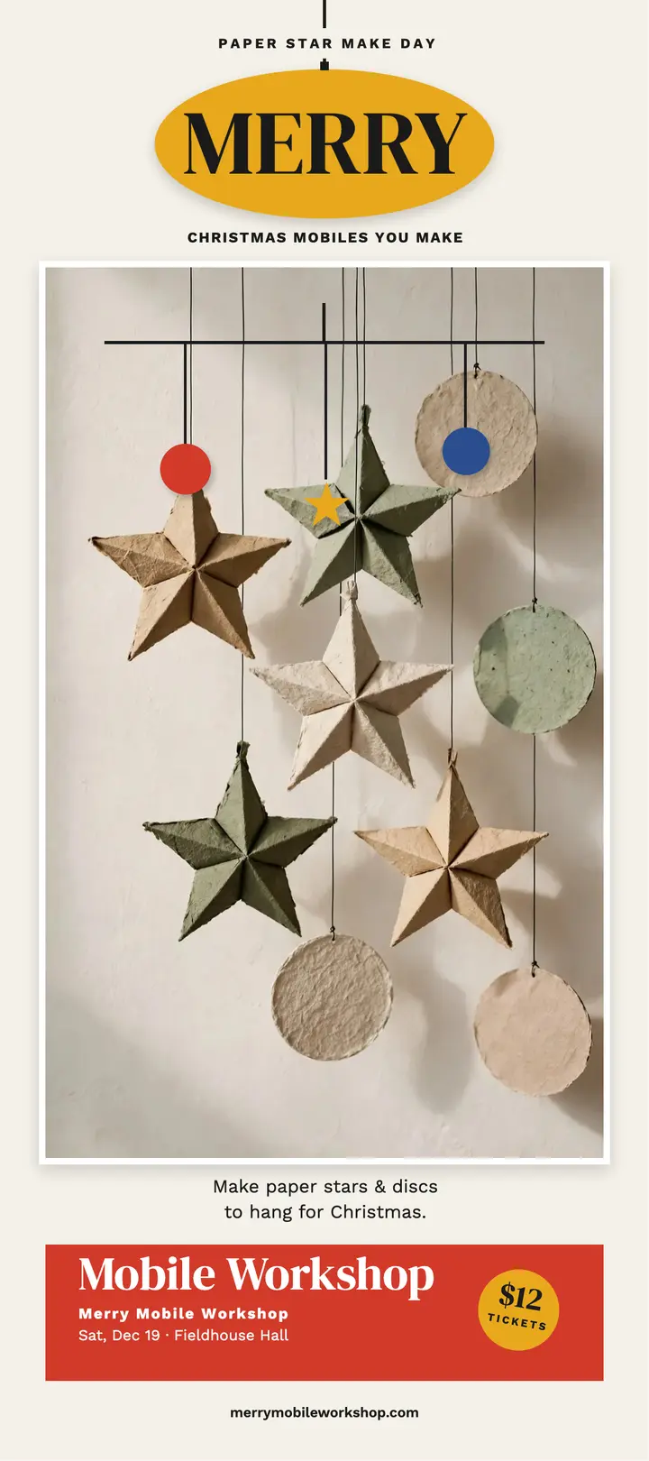 Merry Mobile Workshop Christmas rack card template