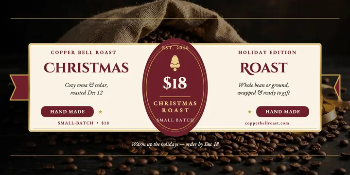 Copper Bell Christmas roast crest post template