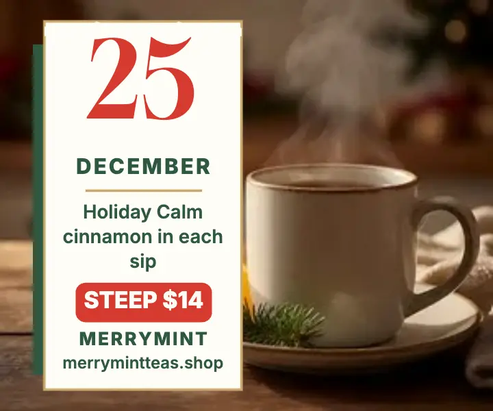 Merrymint Christmas tea calendar ad template