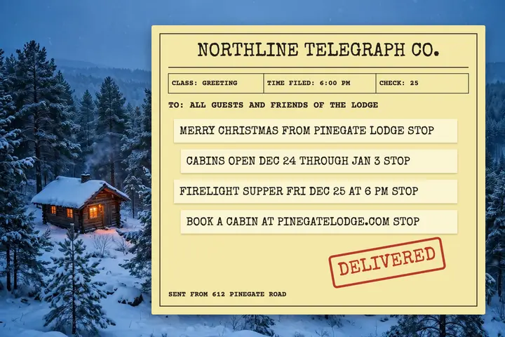 Christmas telegram greetings postcard template