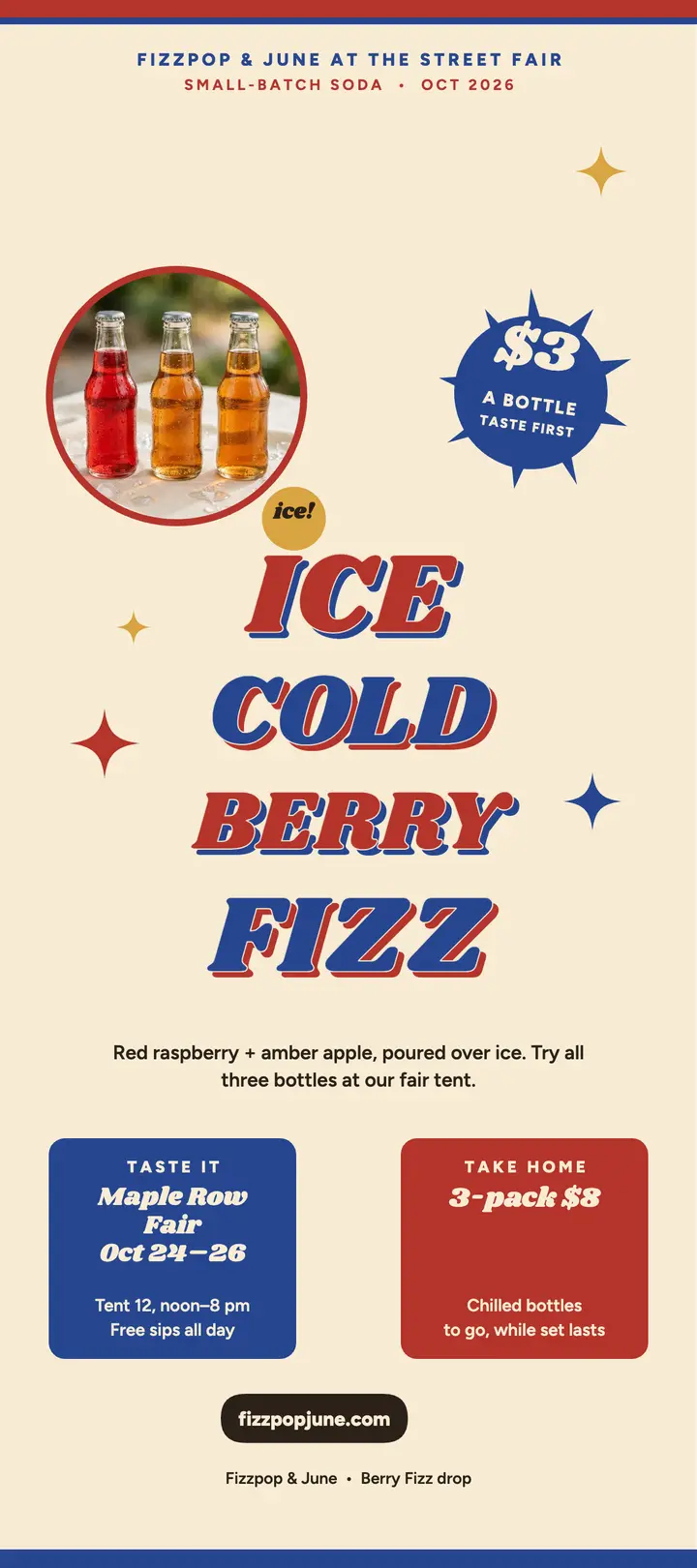 Fizzpop and June berry fizz launch card template