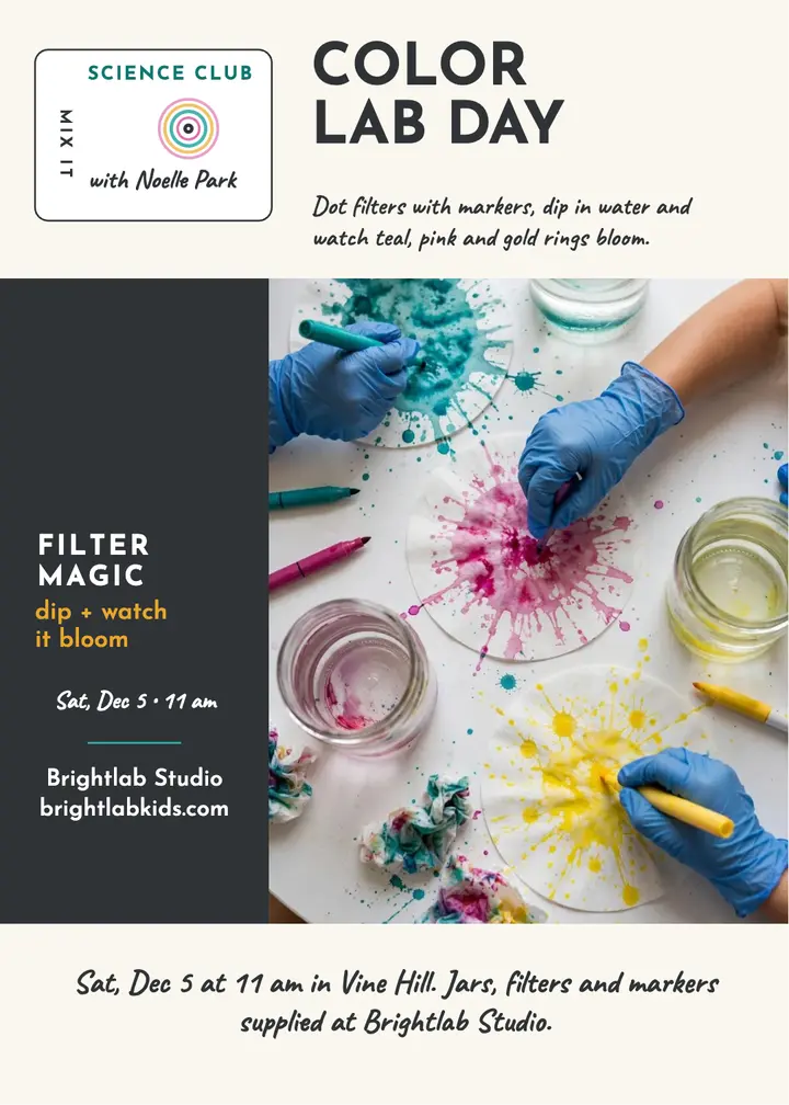 Brightlab color mixing lab invite: science workshop invite template