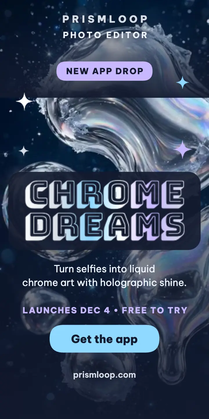 Prismloop chrome photo app launch ad: photo app launch ad template