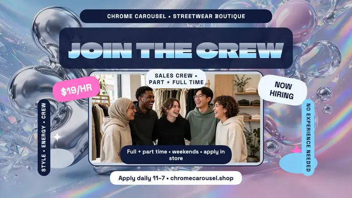 Chrome Carousel crew hiring thumbnail template