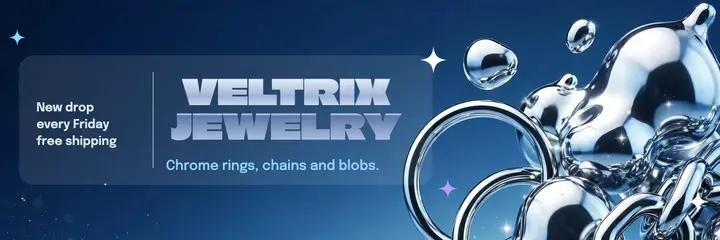 Veltrix Jewelry chrome X header template
