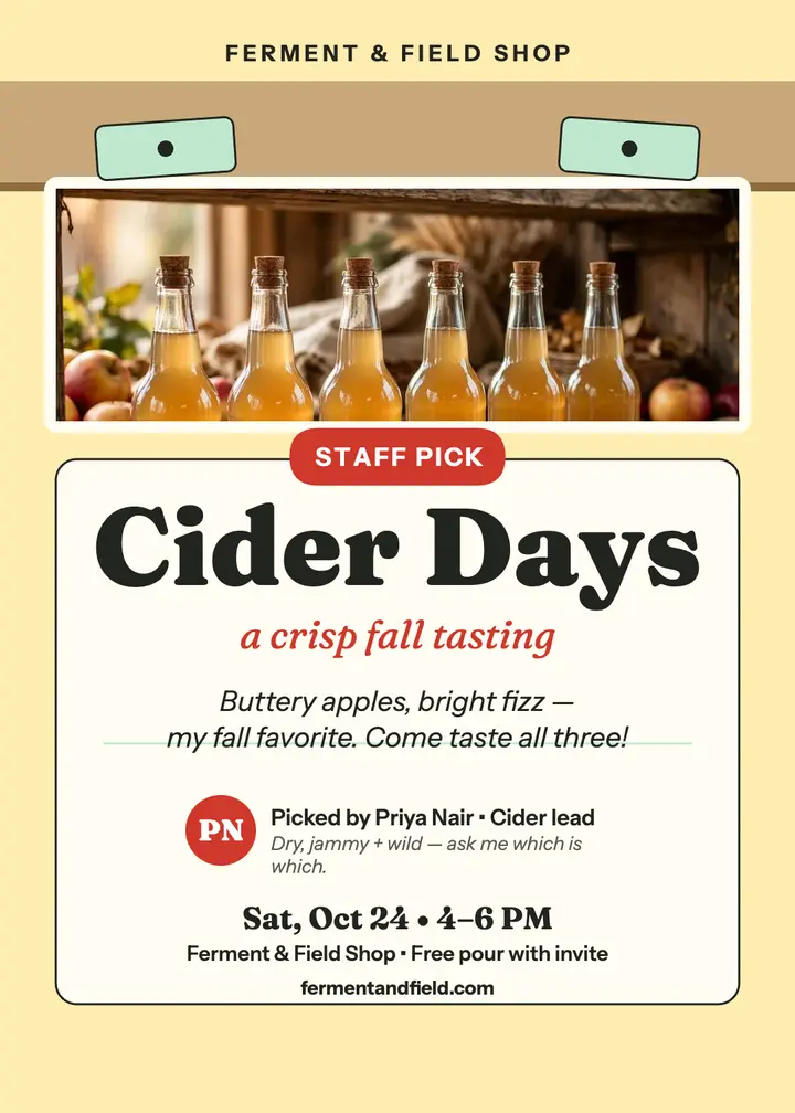 Cider staff pick tasting invitation template