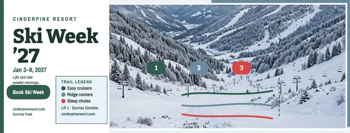 Cinderpine ski week painted cover template