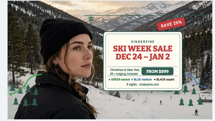 Cinderpine ski week sale thumbnail template