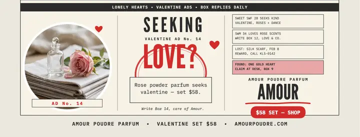 Circled perfume ad valentine cover template