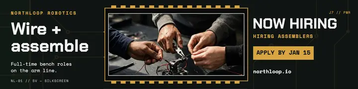 Northloop Robotics hiring banner, circuit: robotics hiring banner template