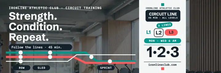 Ironline circuit lines gym header template