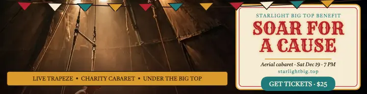 Starlight Big Top aerial benefit billboard: circus benefit billboard template