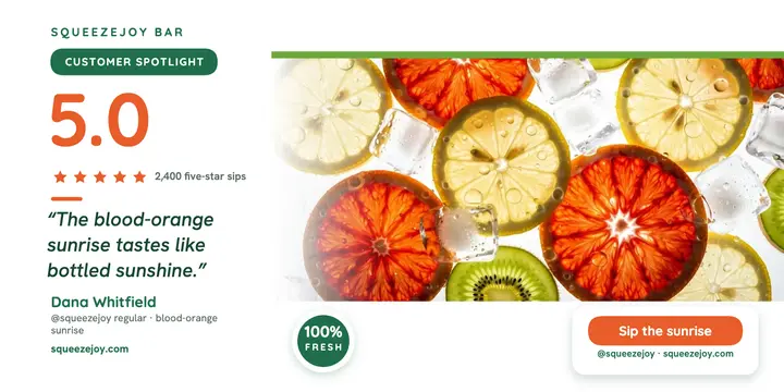 Squeezejoy citrus review card template