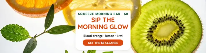 Squeeze Morning Bar citrus glow billboard: citrus cleanse billboard template