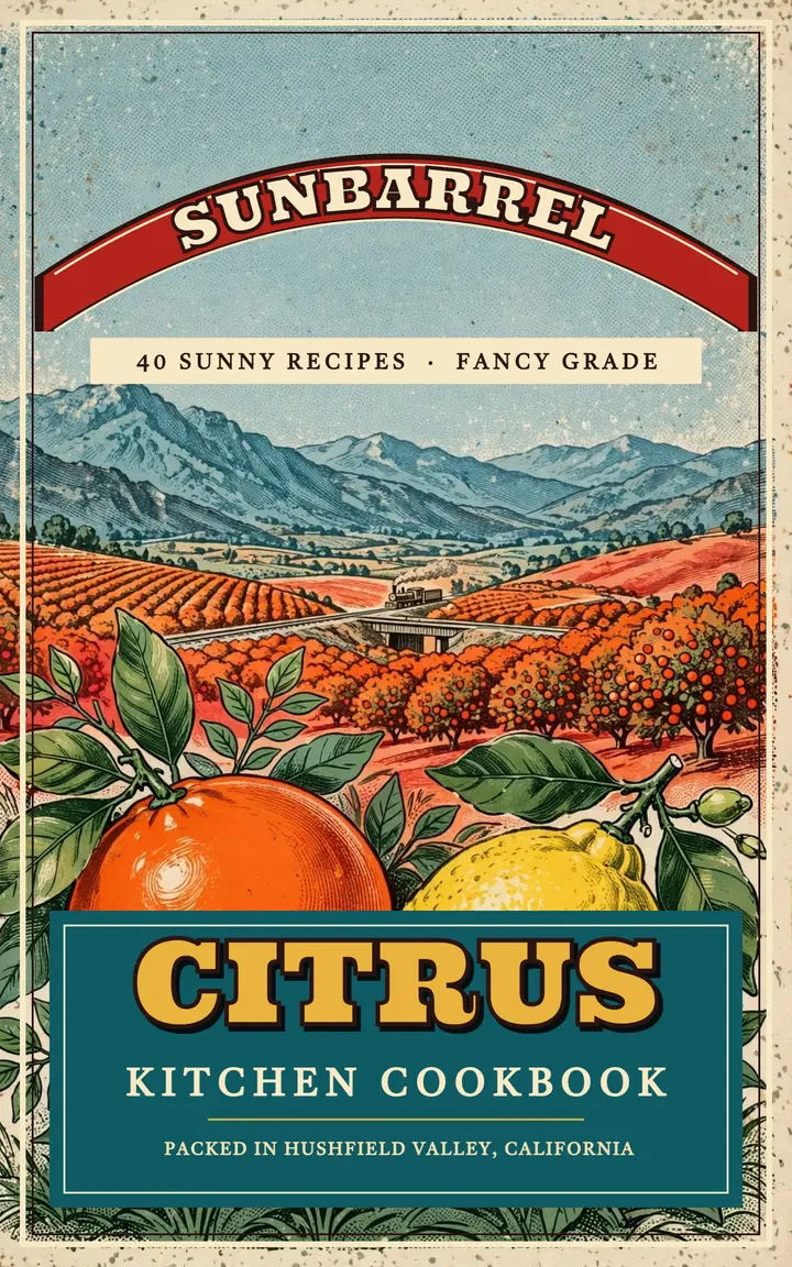 Citrus cookbook fruit-crate cover template