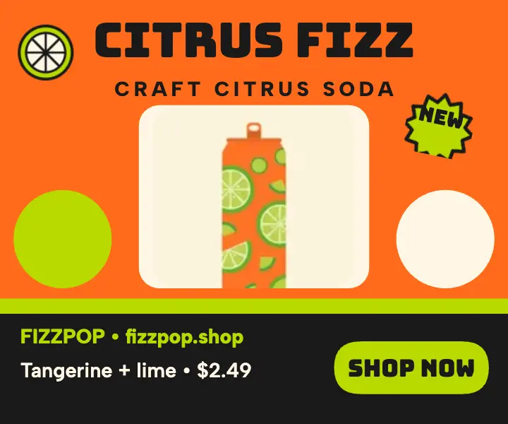 Fizzpop citrus soda rectangle ad template
