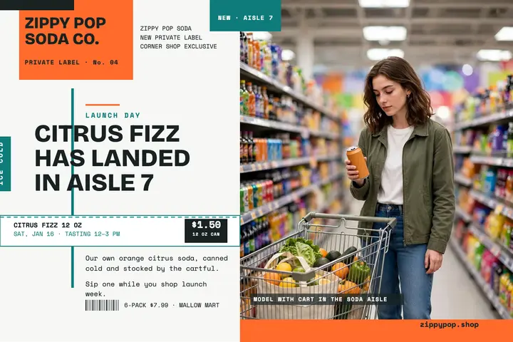 Zippy Pop citrus fizz aisle launch template
