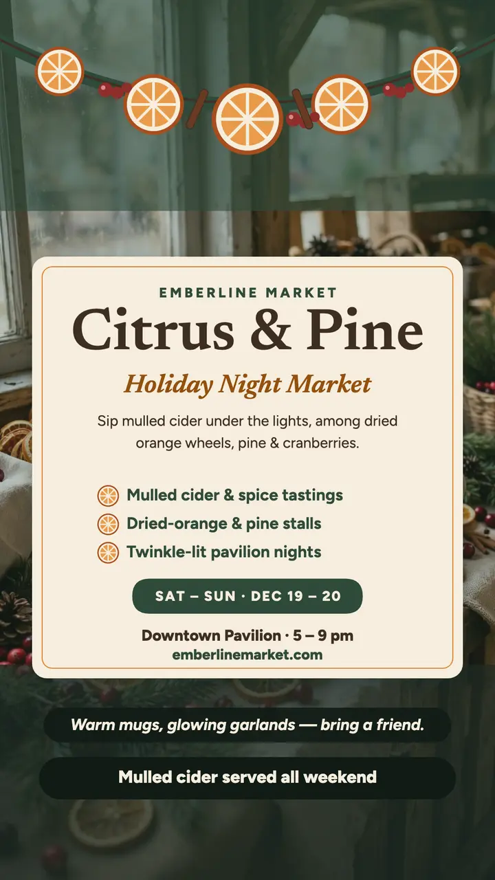 Emberline holiday night market story template